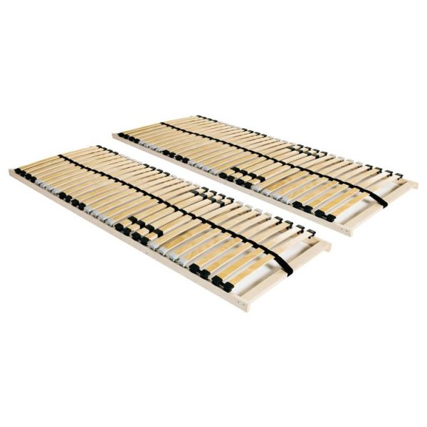 Le moins cher ⭐ VIDAXL Sommiers A Lattes 2 Pcs Avec 28 Lattes 7 Zones 80×200 Cm 🎁 Meilleur Prix Garanti 1