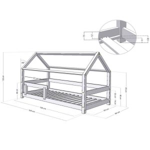 Nouvelle Collection Le moins cher 👍 Youdoit Lit Cabane Enfant TERY – Bois Massif – Naturel – 90 X 160 Cm 👍 9