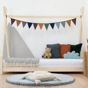 livraison la plus rapide Coupon 🤩 Youdoit Lit Tipi Enfant NAKANA – Bois Massif – Gris – 80 X 160 Cm 🌟 7