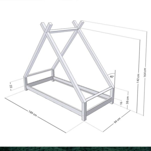 Sortie 🔥 Youdoit Lit Tipi Enfant TAHUKA – Bois Massif – Naturel – 90 X 180 Cm 🎉 vente à bas prix 4