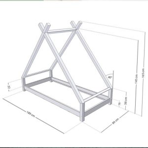 Sortie ⭐ Youdoit Lit Tipi Enfant TAHUKA – Bois Massif – Naturel – 80 X 180 Cm ✔️ guranteed de qualité 9