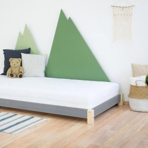 Meilleure vente ⭐ Youdoit Lit Simple TEENY – Bois Massif – Naturel Et Gris – 90 X 160 Cm 🔔 fashion pas cher 7