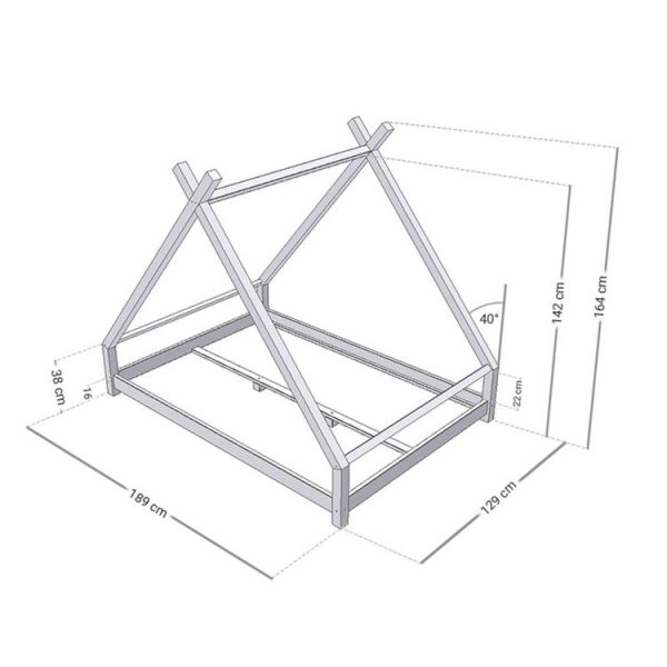 REMISE allant Les meilleures critiques de ⭐ Youdoit Lit Tipi Enfant TAHUKA – Bois Massif – Gris – 120 X 180 Cm 😍 4