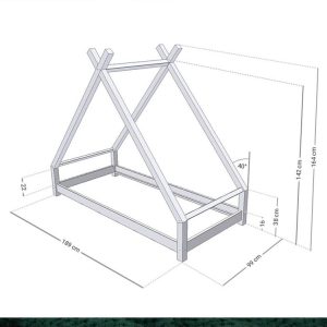 Le moins cher 😍 Youdoit Lit Tipi Enfant TAHUKA – Bois Massif – Naturel Vernis – 90 X 180 Cm 💯 remise en ligne 9