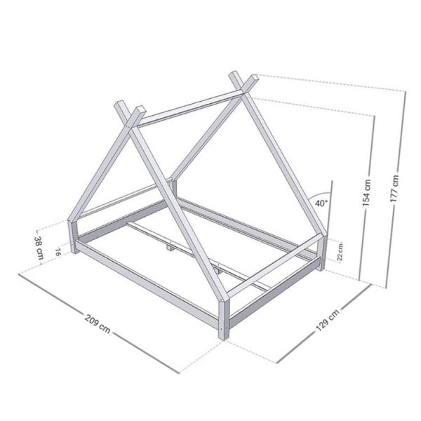 prix abordable Budget 😀 Youdoit Lit Tipi Enfant TAHUKA – Bois Massif – Naturel – 120 X 200 Cm ✨ 4