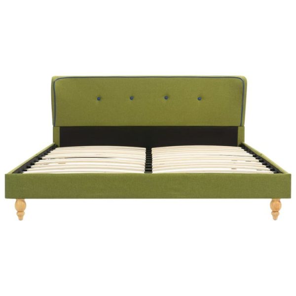 magasin pas cher Meilleure vente 😍 VIDAXL 280710 Bed Frame Green Fabric 135×190 Cm (UK/NO/IE/FI/DE/FR/NL Only) 🤩 4